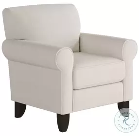 Truth or Dare Off White Salt Rolled Arm Accent Chair
