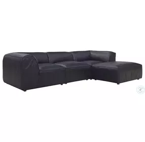Form Vantage Black Leather Modular Sectional