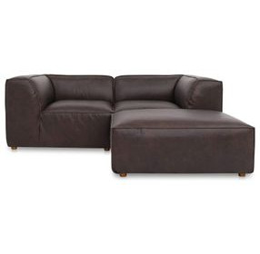 Form Espresso Brown Leather 3 Piece Nook Modular Sectional