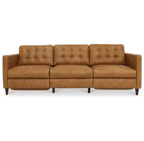 Bridgers Tan Leather 94" Power Reclining Sofa