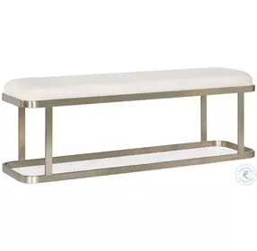 Linville Falls Merino Pearl Performance Fabric Upholstered River Branch Bench