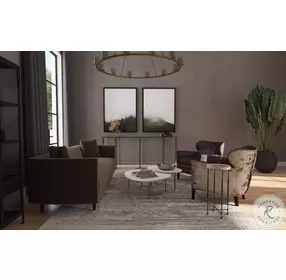 Commerce And Market Charcoal Gray And White Nesting Occasional Table Set