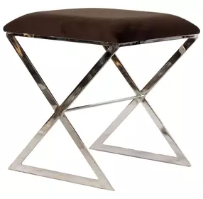 X Side Brown and Silver Stool