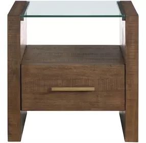Garland Toffee Square Glass Top End Table