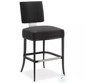 Reserved Seating Black And Seal Skin Counter Height Stool