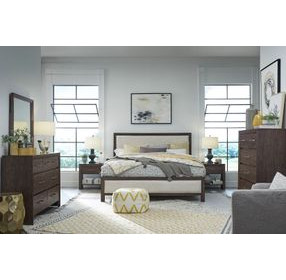 Llewellyn Columbian Walnut and Cream Upholstered Panel Bedroom Set