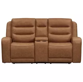 Napa Wrangler Clay Leather 76" Reclining Loveseat with USB Charging