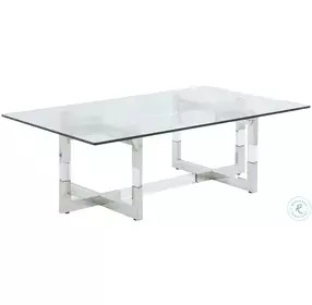 Yasmin Clear And Polished Stainless Steel Cocktail Table