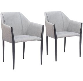 Andover Slate Gray Performance Fabric Dining Chair Set Of 2