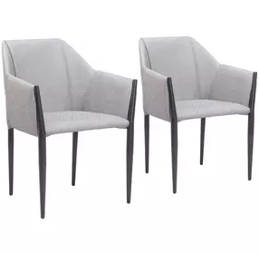 Andover Slate Gray Performance Fabric Dining Chair Set Of 2