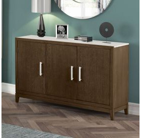 Essence Brown and White 3 Door Marble Top Server