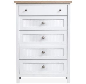 Windmill Harbour White Whisp and Sand 5 Drawer Chest