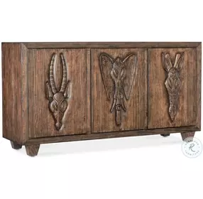 Commerce And Market Distressed Medium Wood Safari Credenza