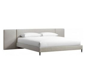 Zest Light Gray King Upholstered Wall Panel Bed