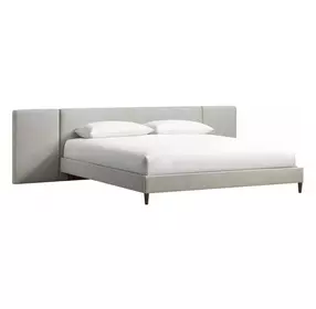 Zest Light Gray King Upholstered Wall Panel Bed