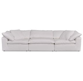 Clay Cream White Performance Fabric 3 Piece Modular Sectional with Pillows
