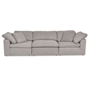 Clay Light Gray Performance Fabric 3 Piece Modular Sectional with Pillows