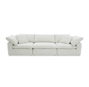Clay Coastside Sand Performance Fabric 3 Piece Modular Sectional with Pillows