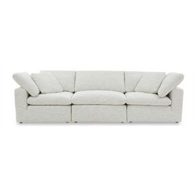 Terra Coastside Sand Performance Fabric 3 Piece Modular Sectional with Pillows