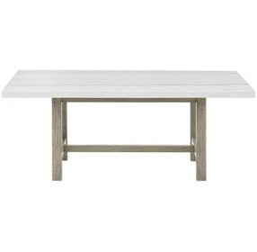 Carena White 78" Rectangular Marble Top Dining Table
