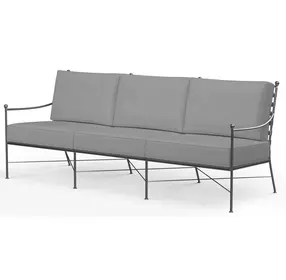 Provence Canvas Granite 76" Outdoor Sofa with Self Welt