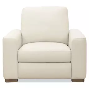 Live Beautifully Cream Leather Optimus Power Recliner with Power Headrest and USB Charging