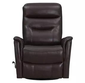Novara Milan Brown Leather Swivel Glider Recliner