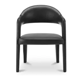 Martens Black Leather Upholstered Dining Chair
