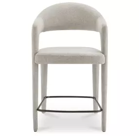 Martens Beige Performance Fabric Upholstered Counter Height Stool