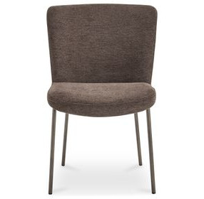 Early Dark Brown Upholstered Dining Chair Set of 2