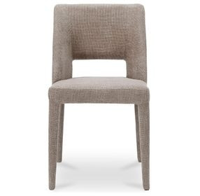 Joyce Light Brown Performance Fabric Upholstered Dining Chair Set of 2