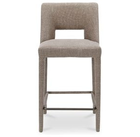 Joyce Light Brown Performance Fabric Upholstered Counter Height Stool