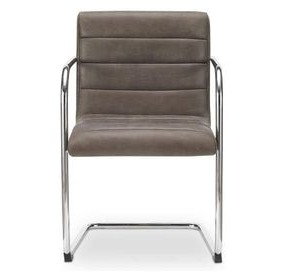 Pedro Dark Brown Leather Upholstered Dining Chair Set of 2