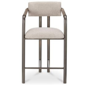 Cassidy Brown Leather Upholstered Counter Height Stool