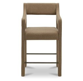 Elise Ochre Performance Fabric Upholstered Counter Height Stool