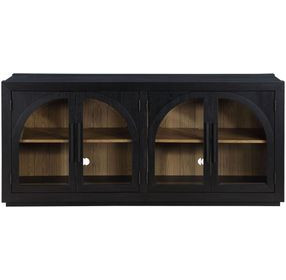 Magnolia Black 4 Glass Door Server