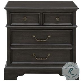 Hickory Creek Brown Velvet 3 Drawer Nightstand