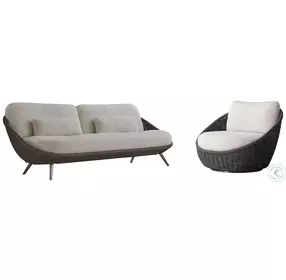 Santa Monica Pebble And Cream Outdoor Living Room Set