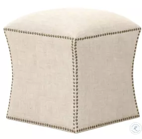York Performance Bisque French Linen Ottoman