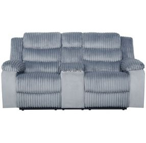 Willow Gray 75" Console Loveseat with Dual Recliner