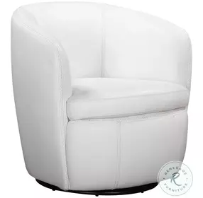 Sienna Snow Italian Leather Swivel Club Chair