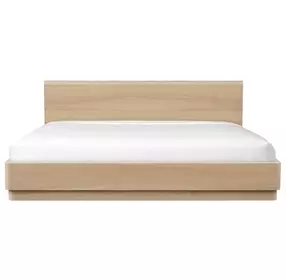 Round Off Light Brown Queen Platform Bed