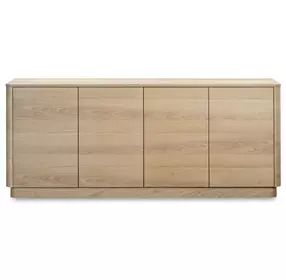 Round Off Natural Oak 4 Door Sideboard
