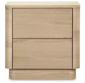 Round Off Natural Oak 2 Drawer Tall Nightstand