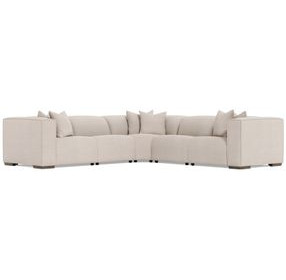 Bliss Cream 5 Piece Modular Power Reclining Sectional with Pillows