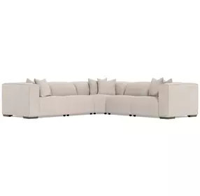 Bliss Cream 5 Piece Modular Power Reclining Sectional with Pillows