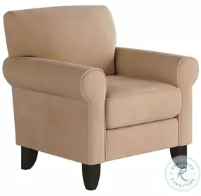 Bella Mauve Blush Rolled Arm Accent Chair