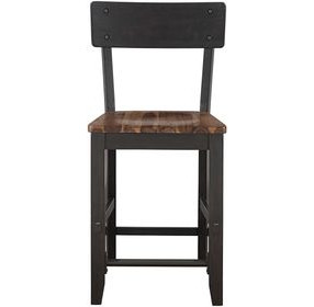 Bermuda Black 24" Short Back Counter Height Stool Set of 2