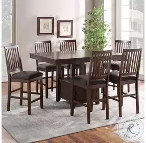Yorktown Espresso Counter Height Dining Room Set