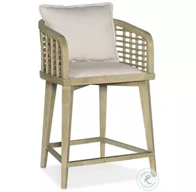 Surfrider Light Natural Barrel Back Performance Fabric Swivel Counter Height Stool